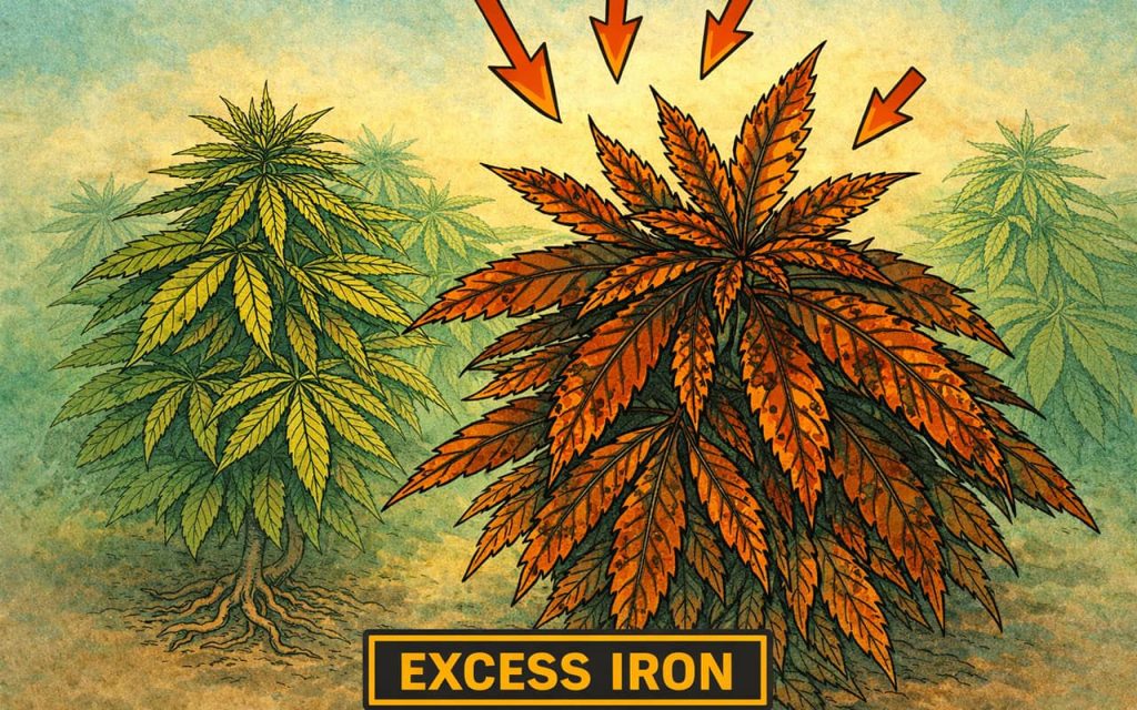 Наслідки надлишку заліза в канабісі Наслідки надлишку заліза в канабісі